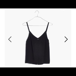 Madewell Silk Button-down Black Camisole Top Size0